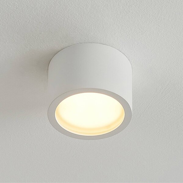 Arcchio downlight Nieva, GX53, biały, okrągły, Ø 10cm, metalowy Nieva Arcchio, możliwość ściemniania, biały / opal, przedpokój, aluminium, nowoczesny