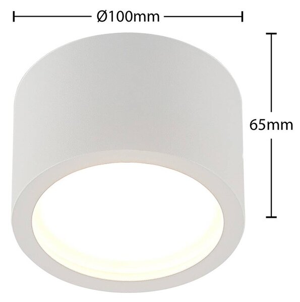 Arcchio downlight Nieva, GX53, biały, okrągły, Ø 10cm, metalowy Nieva Arcchio, możliwość ściemniania, biały / opal, przedpokój, aluminium, nowoczesny