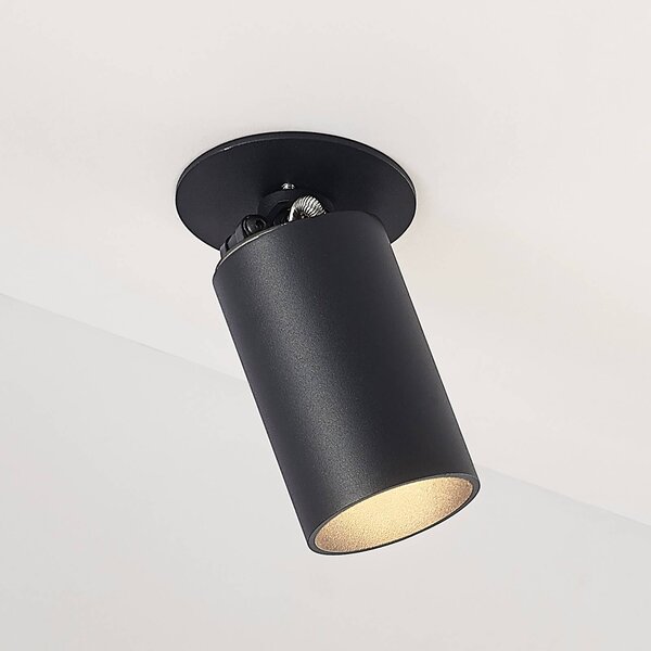 Arcchio Davin reflektor wpuszczany cylinder czarny Arcchio, możliwość ściemniania, czarny, salon / jadalnia, aluminium, nowoczesny