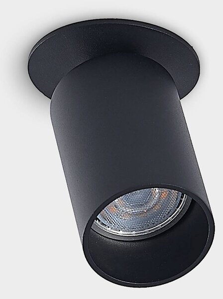 Arcchio Davin reflektor wpuszczany cylinder czarny Arcchio, możliwość ściemniania, czarny, salon / jadalnia, aluminium, nowoczesny