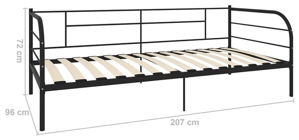 Czarne metalowe łózko 90x200 cm L7-T87