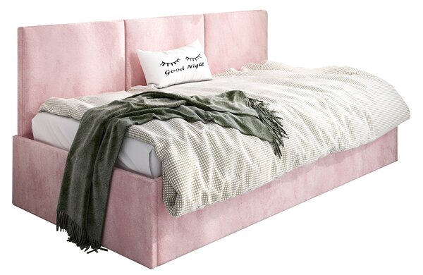 Różowe tapicerowane łóżko młodzieżowe Sorento 4X - 3 rozmiary