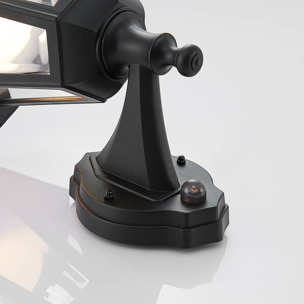 Lampa zewnętrzna z czujnikiem ruchu Iavo Lindby, czarny, tworzywo sztuczne, antyczny