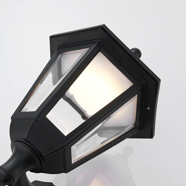 Lampa zewnętrzna z czujnikiem ruchu Iavo Lindby, czarny, tworzywo sztuczne, antyczny