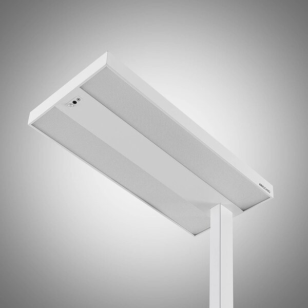 Lampa stojąca Logan Pro Arcchio, możliwość ściemniania, biały / opal, biuro, aluminium, nowoczesny