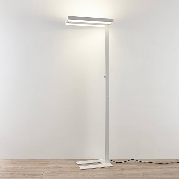 Lampa stojąca Logan Pro Arcchio, możliwość ściemniania, biały / opal, biuro, aluminium, nowoczesny
