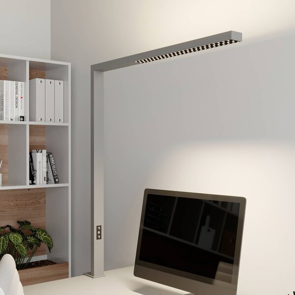 Arcchio lampa z klipsem LED Jolinda, srebrna, metalowa, ściemniana Jolinda Arcchio, możliwość ściemniania, aluminiowy / szary / cynkowy, biuro, aluminium, nowoczesny