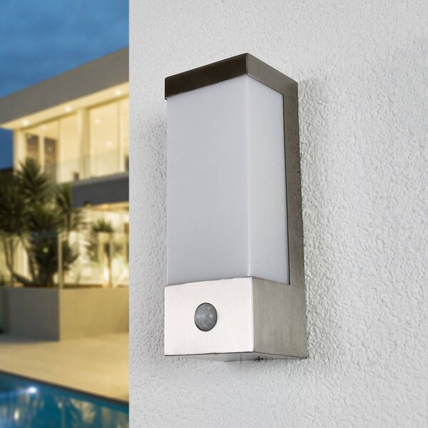 Lampa zewnętrzna z czujnikiem ruchu Severina Lindby, aluminiowy / szary / cynkowy, stal szlachetna, nowoczesny
