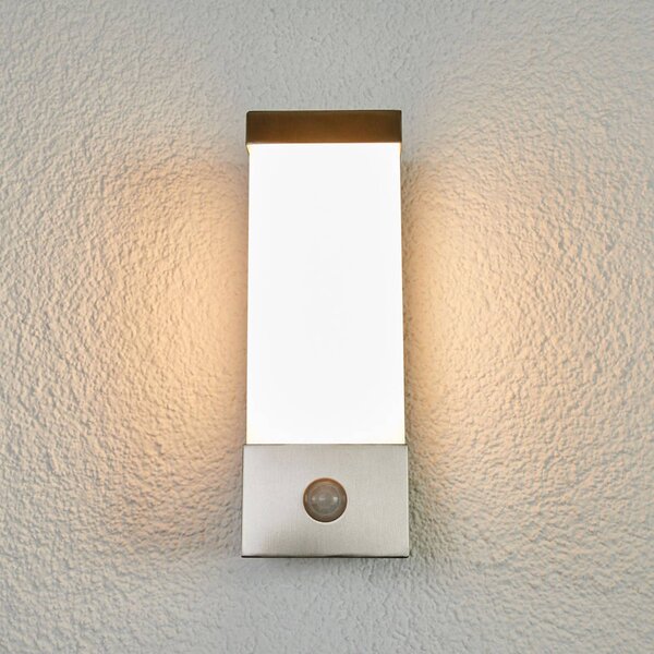 Lampa zewnętrzna z czujnikiem ruchu Severina Lindby, aluminiowy / szary / cynkowy, stal szlachetna, nowoczesny