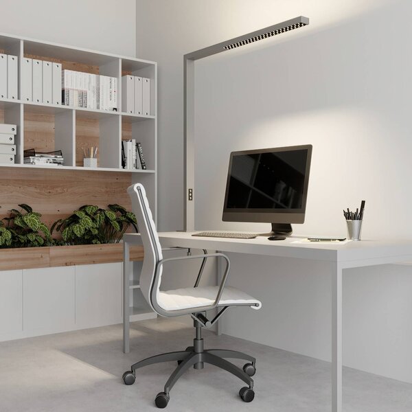 Arcchio lampa z klipsem LED Jolinda, srebrna, metalowa, ściemniana Jolinda Arcchio, możliwość ściemniania, aluminiowy / szary / cynkowy, biuro, aluminium, nowoczesny