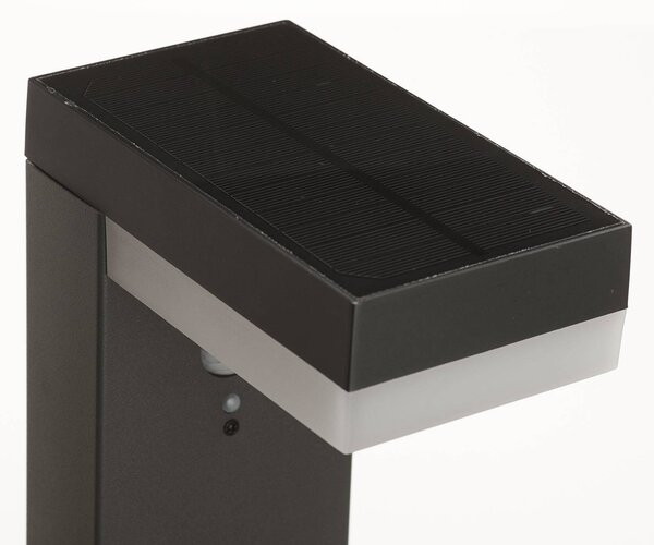 Słupek oświetleniowy LED Chioma, antracyt, czujnik Chioma Lindby, aluminiowy / szary / cynkowy, stal szlachetna, nowoczesny