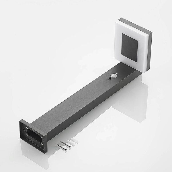 Lindby Laira solarny słupek oświetleniowy LED 50cm, czarny, aluminium, nowoczesny