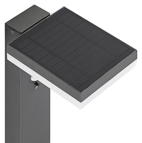 Lindby Laira solarny słupek oświetleniowy LED 50cm, czarny, aluminium, nowoczesny