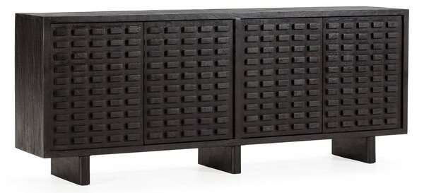 Czarna komoda z litego drewna mango 200x80x40 cm Inaya – MOME