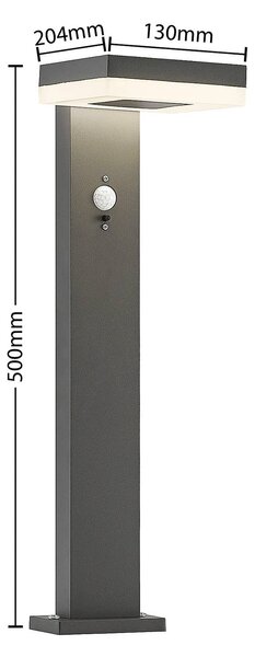 Lindby Laira solarny słupek oświetleniowy LED 50cm, czarny, aluminium, nowoczesny