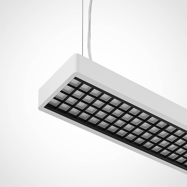 Arcchio Susi lampa wisząca biurowa LED, biała, 120 cm, 4000K, DALI Arcchio, możliwość ściemniania, biały / opal, biuro, aluminium, nowoczesny