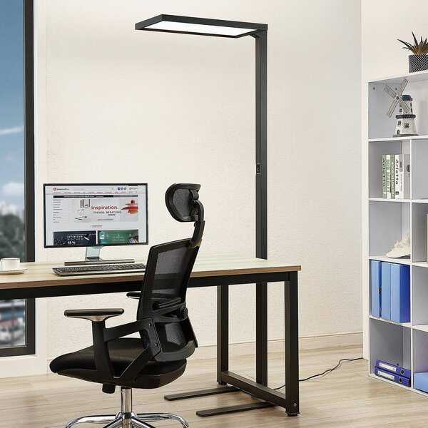 Lampa stojąca Nelus Arcchio, możliwość ściemniania, czarny, biuro, metal, nowoczesny