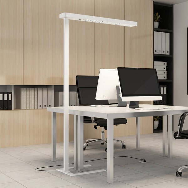 Lampa stojąca Susi Arcchio, możliwość ściemniania, biały / opal, biuro, aluminium, nowoczesny