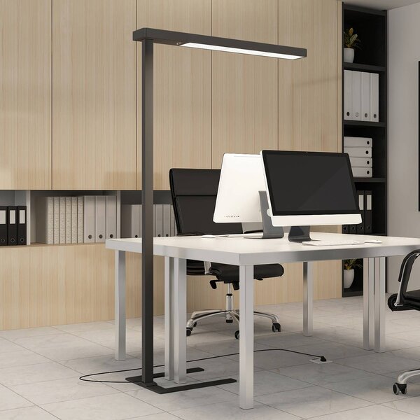 Lampa stojąca Susi Arcchio, możliwość ściemniania, czarny, biuro, aluminium, nowoczesny