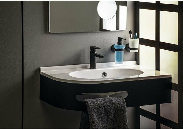 SAPHO XB900 X-round black szklanka, mleczne szkło/czarny