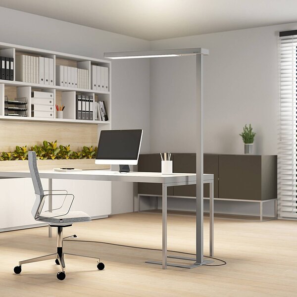 Lampa stojąca Susi Arcchio, możliwość ściemniania, aluminiowy / szary / cynkowy, biuro, aluminium, nowoczesny