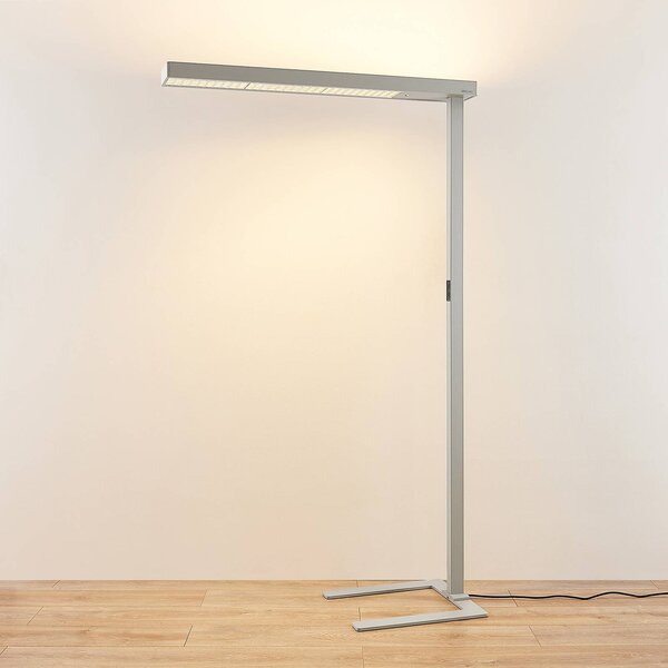 Lampa stojąca Susi Arcchio, możliwość ściemniania, aluminiowy / szary / cynkowy, biuro, aluminium, nowoczesny