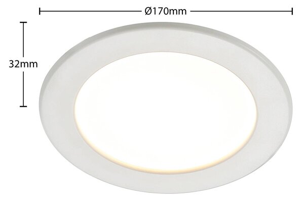 Oprawa wpuszczana LED Cadance, biała, 17 cm, zestaw 3, CCT Cadance PRIOS, możliwość ściemniania, biały / opal, łazienka, aluminium, nowoczesny