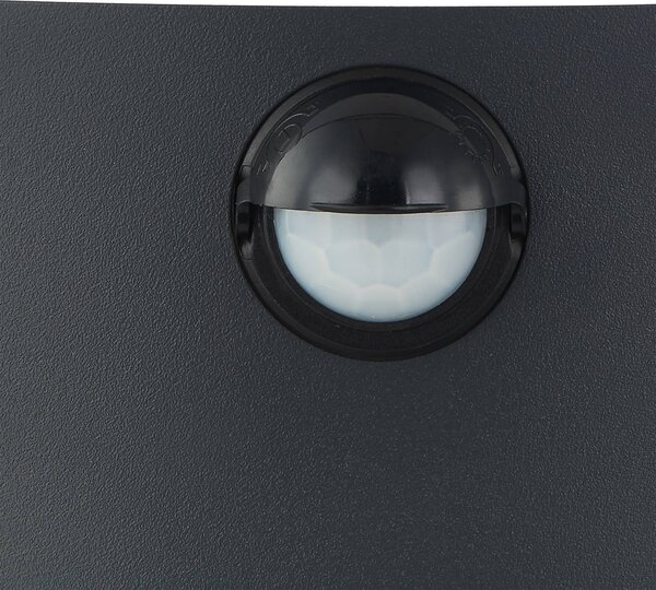 Lampa zewnętrzna z czujnikiem ruchu Vimal Lindby, możliwość ściemniania, czarny, aluminium, nowoczesny