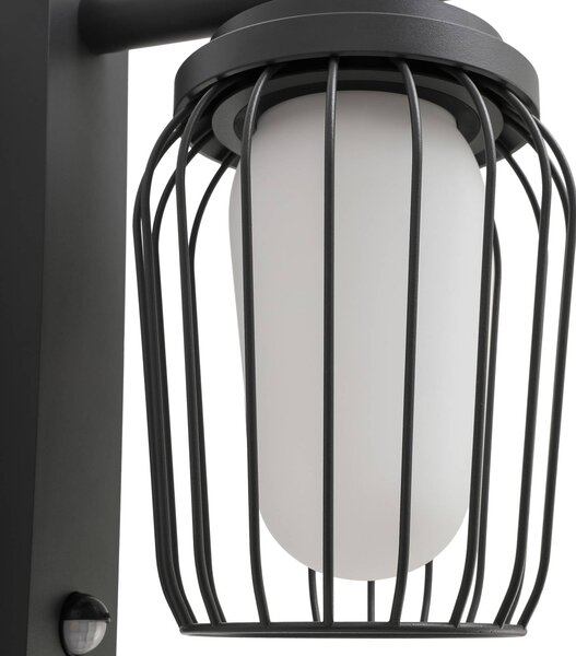 Lampa zewnętrzna z czujnikiem ruchu Chandan Lucande, możliwość ściemniania, czarny, aluminium, nowoczesny