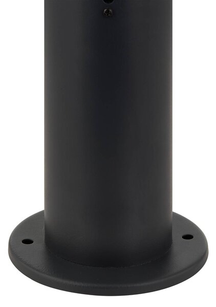 Lampa cokołowa Lindby Statius, antracyt, żelazo, czujnik, 45 cm Statius, czarny, metal, nowoczesny