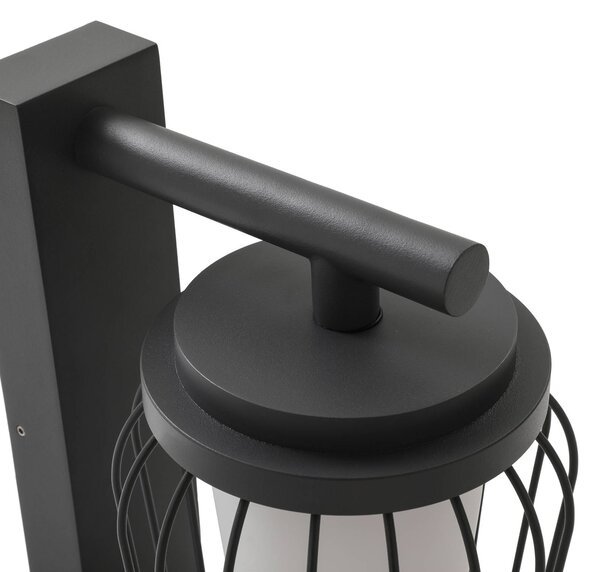 Lampa zewnętrzna z czujnikiem ruchu Chandan Lucande, możliwość ściemniania, czarny, aluminium, nowoczesny