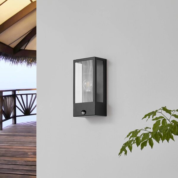 Lampa zewnętrzna z czujnikiem ruchu Ilana Lindby, możliwość ściemniania, czarny, stal szlachetna
