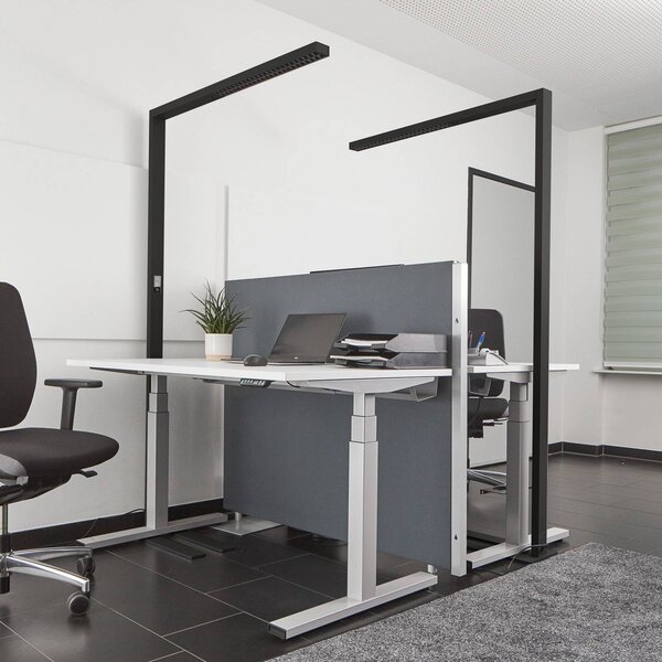 Lampa stojąca Jolinda Arcchio, możliwość ściemniania, czarny, biuro, aluminium, nowoczesny