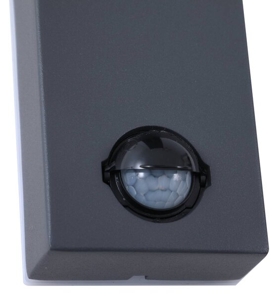Lampa zewnętrzna z czujnikiem ruchu Othil Lindby, możliwość ściemniania, aluminiowy / szary / cynkowy, aluminium, nowoczesny
