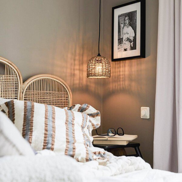 PR Home Lampa wisząca Cebu, możliwość ściemniania, jasne drewno, salon / jadalnia, drewno, dworkowy / rustykalny