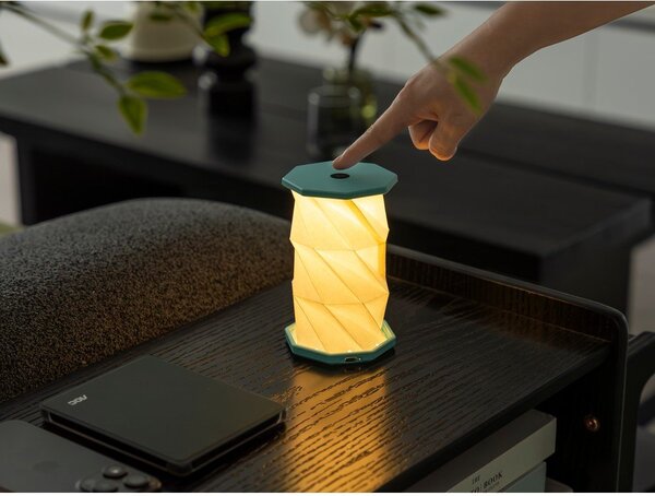 Biało-turkusowa dekoracja świetlna na USB ø 8 cm Twist – Gingko