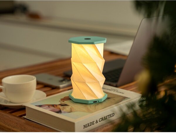 Biało-turkusowa dekoracja świetlna na USB ø 8 cm Twist – Gingko