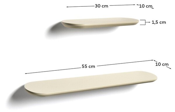 Beżowe półki zestaw 2 szt. 55 cm Arely – Kave Home