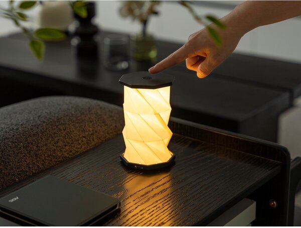 Biało-czarna dekoracja świetlna na USB ø 8 cm Twist – Gingko