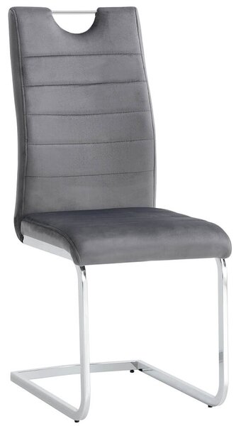 MebleMWM Krzesło tapicerowane C-946 | Szary welur | Outlet