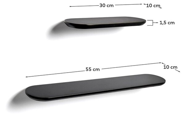 Czarne półki zestaw 2 szt. 55 cm Arely – Kave Home