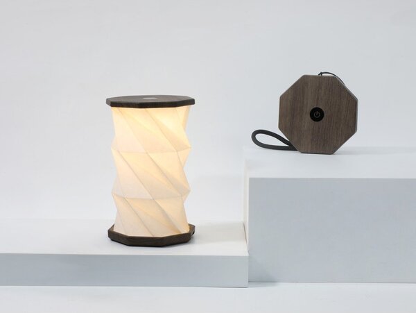 Biało-szara dekoracja świetlna na USB ø 8 cm Twist – Gingko