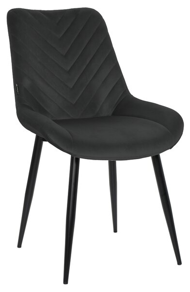 Krzesło tapicerowane ARON velvet czarny