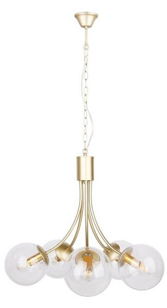 Pięcioramienna lampa wisząca ze szklanymi kloszami - V121-Beluso