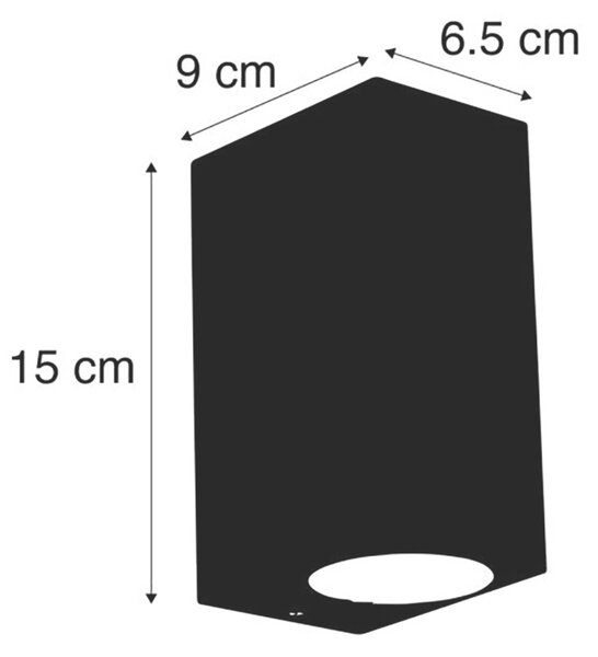 Inteligentna lampa ścienna ciemnoszara IP44 z 2 żarówkami WiFi GU10 - Baleno