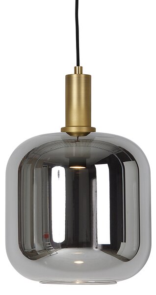 Lampa wisząca czarna ze złotem i dymionym szkłem w zestawie PUCC - Zuzanna Oswietlenie wewnetrzne