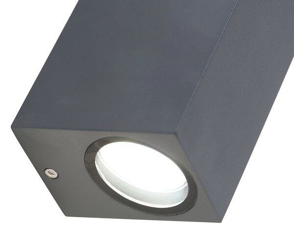 Inteligentna lampa ścienna ciemnoszara IP44 z 2 żarówkami WiFi GU10 - Baleno