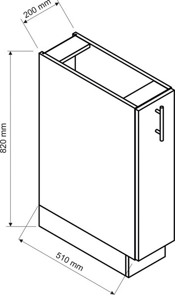 Dolna szafka kuchenna cargo 20 cm beż piaskowy H4-N10