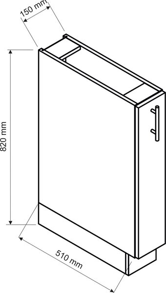 Dolna Szafka Kuchenna Cargo 15 Cm Beż Piaskowy D4-H39