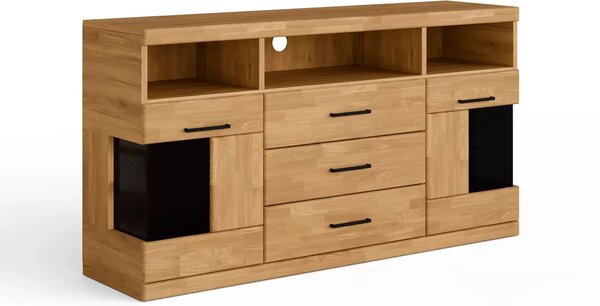 Komoda dębowa 150 cm z 3 szufladami Raro 15
